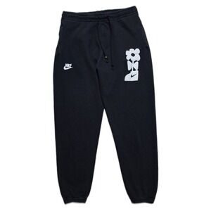 Rare Nike Sportswear Mens S French Terry Sweatpants Black Have A NIKE Day Floral